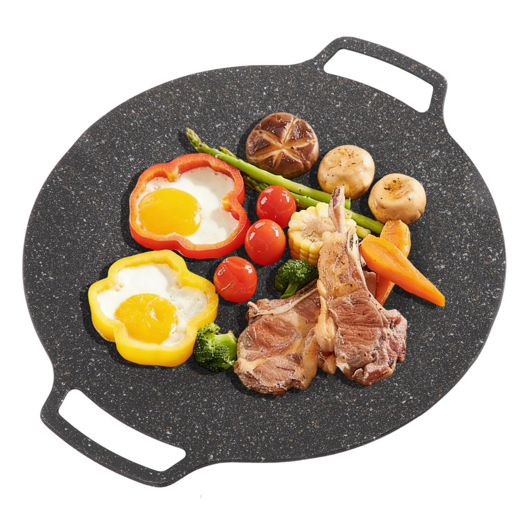 BORDSTRACT BBQ-Grillpfanne für Gasherd, elektrisches Kochfeld, Grillen im Innen- oder Aussenbereich,