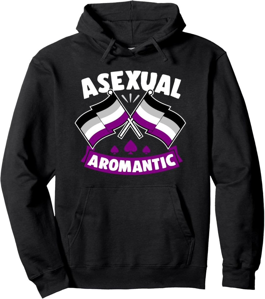 Asexual Aromantic Pride Flag Cute Trendy Aesthetic Merch Pullover Hoodie