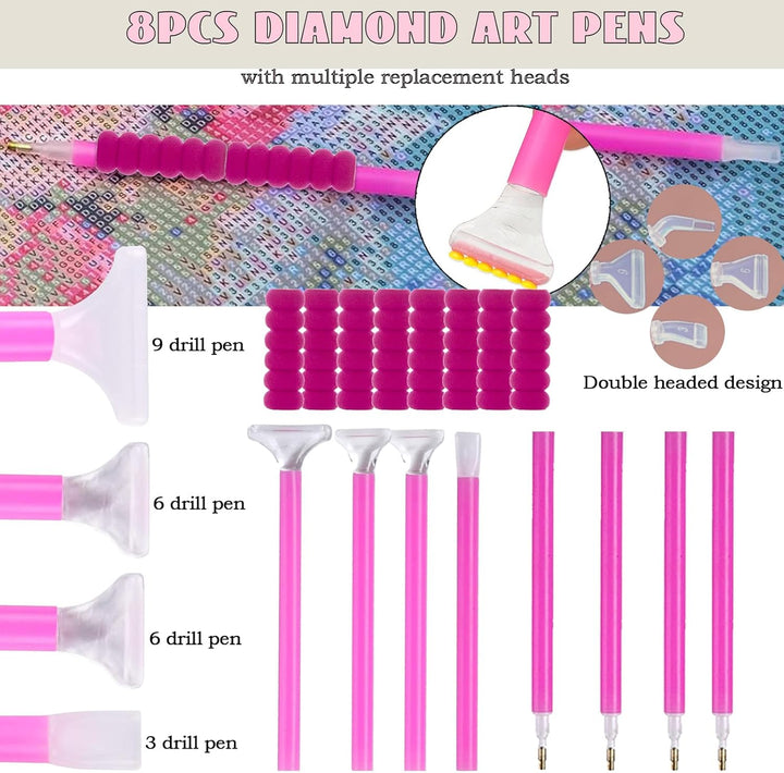 Lenxnmy 247 Stück All-Inclusive Diamant Malerei Werkzeug Set Diamond Art Zubehör Kit mit A3 Diamant