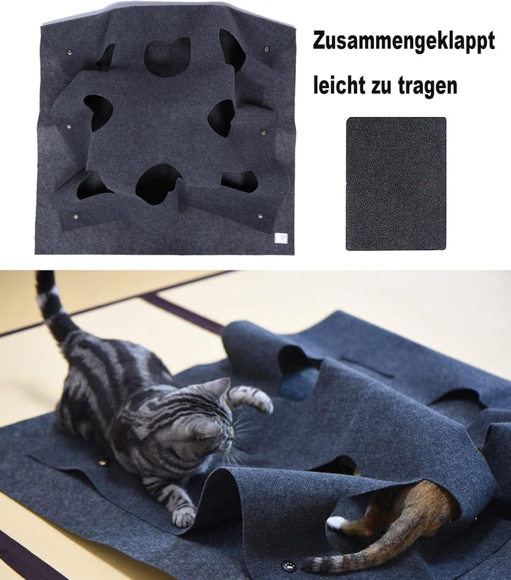 Katzenspielzeug und Kratzmatte, Spielmatte für Katzen, Interaktive Trainingsmatte, Katzenteppich Cat
