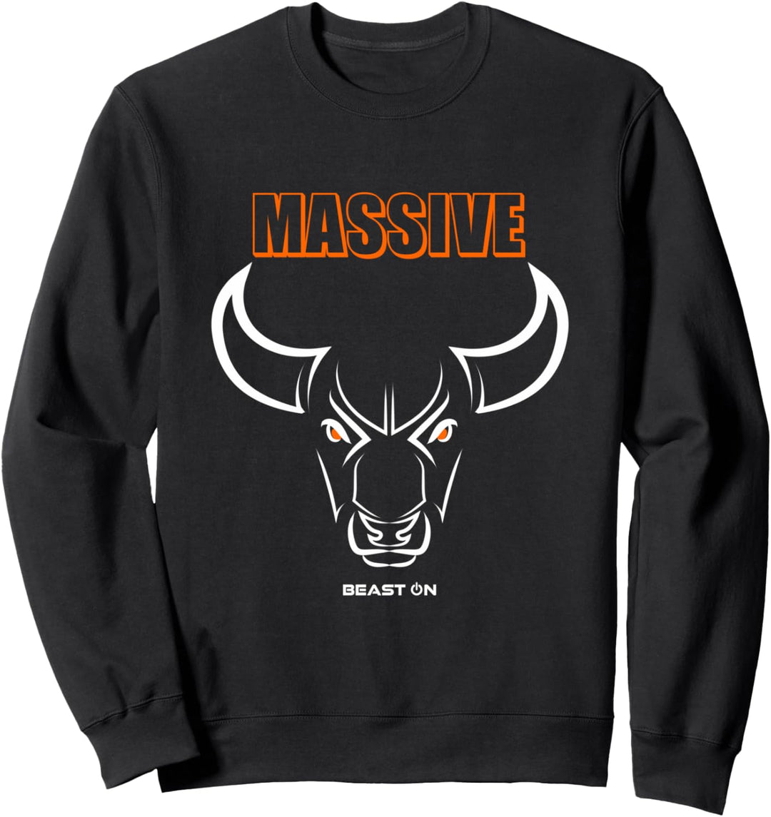 Massive Bulle Kopf Orange Gym Training Fitness Workout Gains Sweatshirt