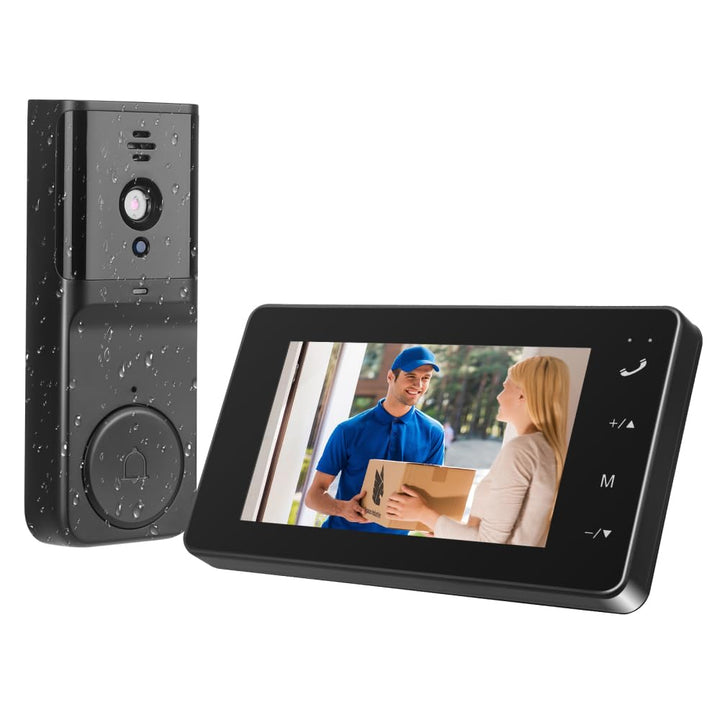 Türklingel mit Kamera, 1080P HD Drahtlose Video Türklingel, IP65 Wasserdicht, 4,3" IPS-Display inkl.