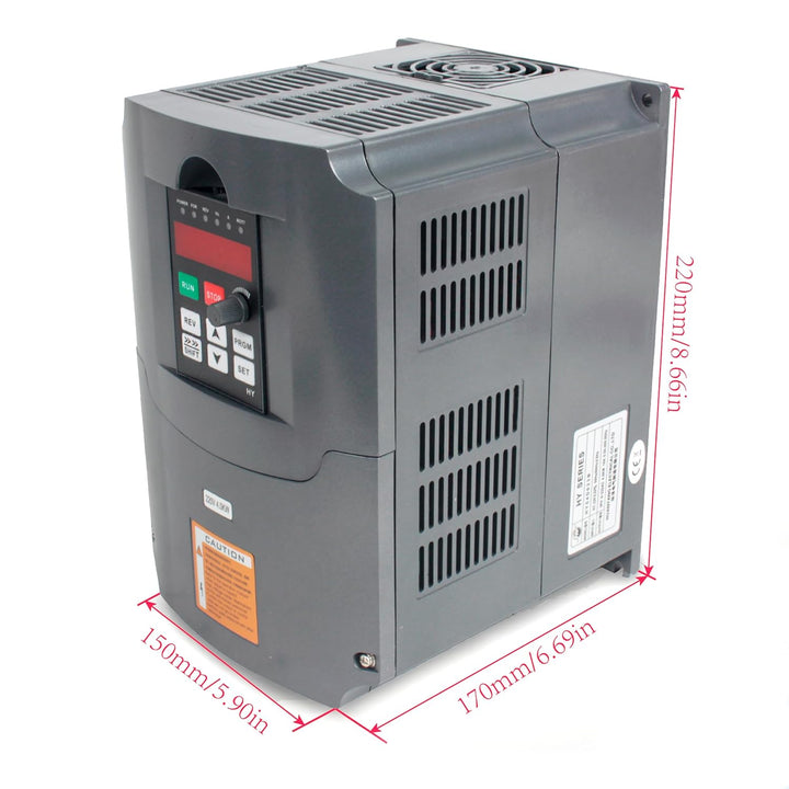 RATTMMOTOR VFD 4kW 220V 3 Phasen Frequenzumrichter CNC Umrichter mit 2m Verlängerungskabel für Spind