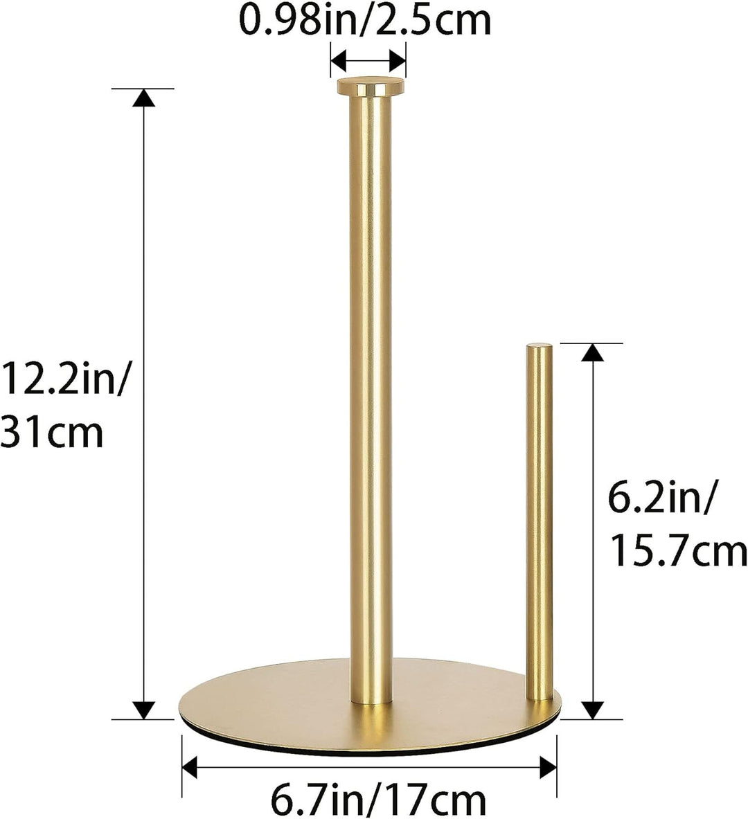 Gold Küchenrollenhalter Stehend, OBODING, Edelstahl Küchenpapierhalter für Standard und grosse Rolle