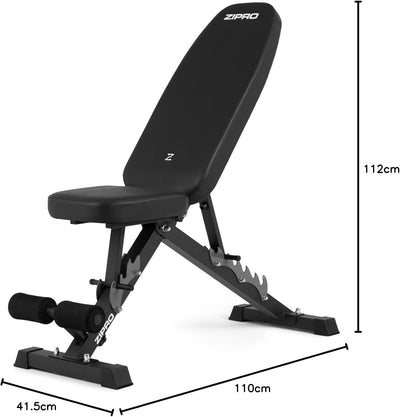 Zipro klappbare Trainingsbank, Bankdrücken, Fitnessbank, Multifunktion Sit up bank, Fitnessgeräte, F