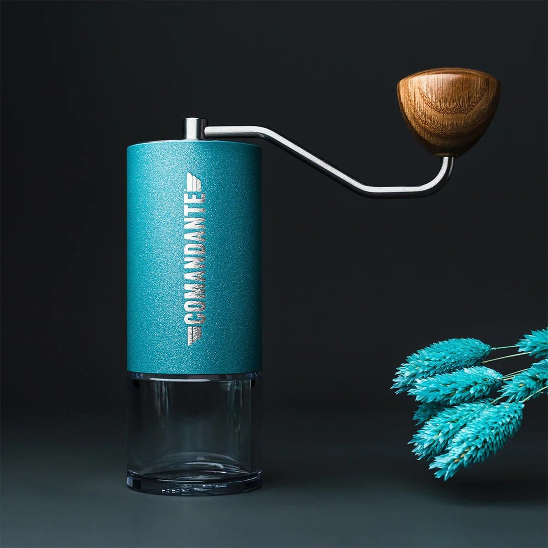 Comandante Kaffeemühle C40 MK4 Nitro Blade, Alpine Lagoon, Silber, Braun, C40-MK4NB-AL
