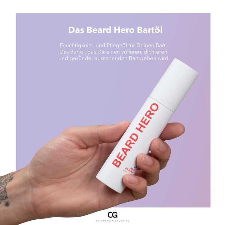 Copenhagen Grooming Beard Hero Bartöl Herren - Beard Oil Serum - Bart Öl für Bartpflege und Bart Wac