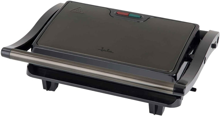 Jata JEGR1106 Elektrischer Grill, 750 W, glatte Antihaft-Platten 22,5 x 14,6 cm, Küche für alle Arte