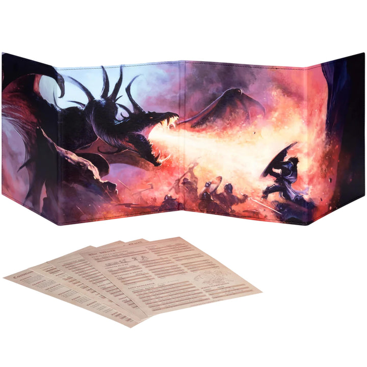 DND DM Screen 5e – D&amp;D Spielleiterschirm zum Verbergen deiner Würfel, Karten und Bücher - Vollfarbig