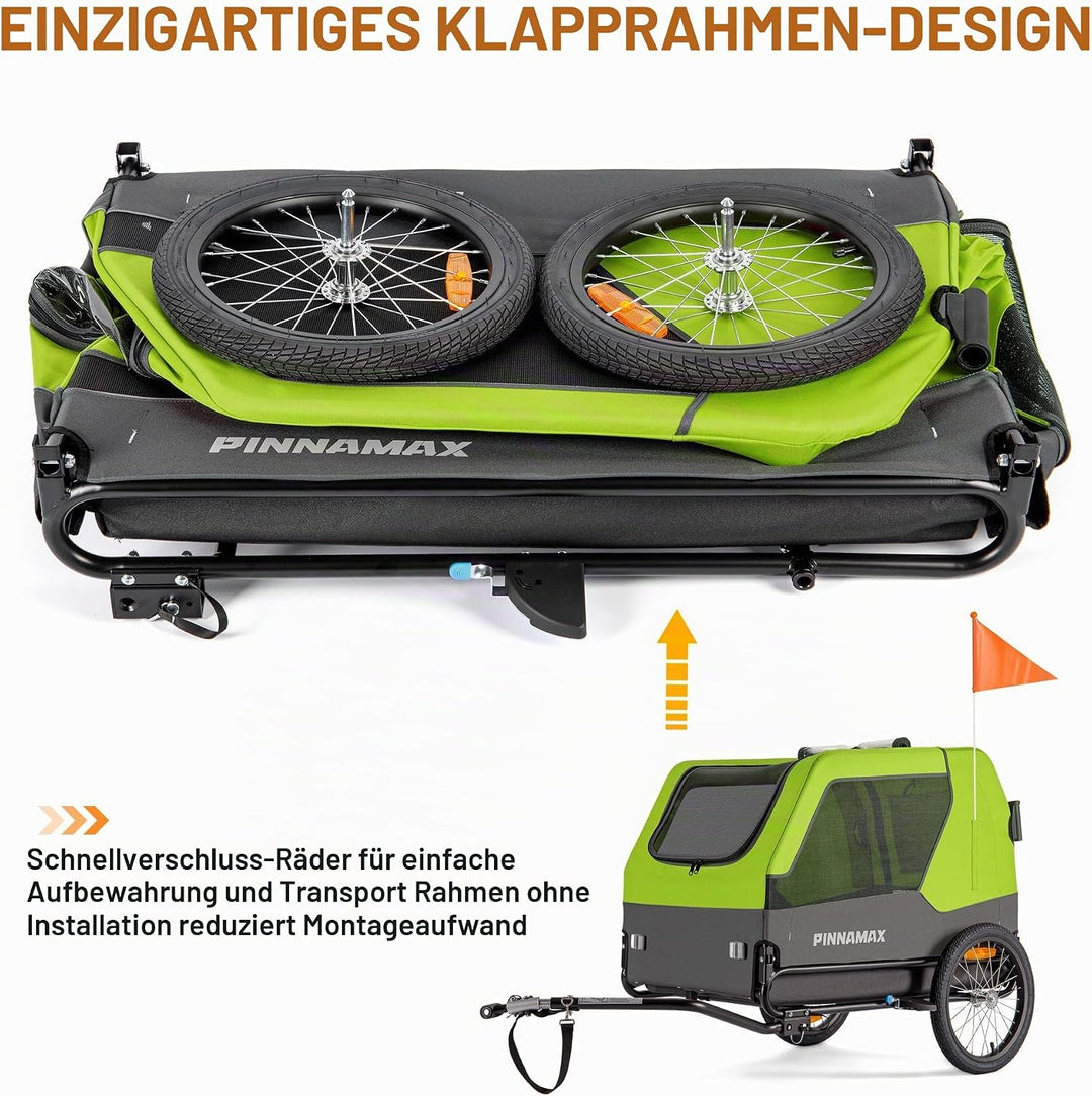 Hundeanhänger für Fahrräder – 2-in-1 Haustierbuggy, belastbar bis zu 45 kg – Fahrradanhänger für Hun