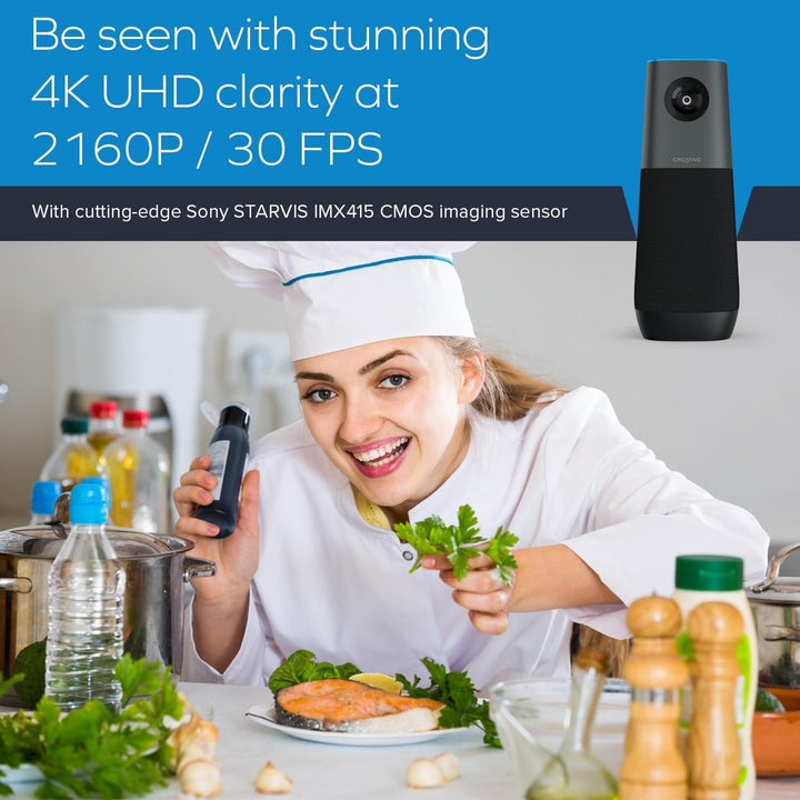 Creative Live! Meet 4K - 4K-UHD-Konferenz-Webcam mit automatischer Verfolgung und 7-Fach-Digitalzoom