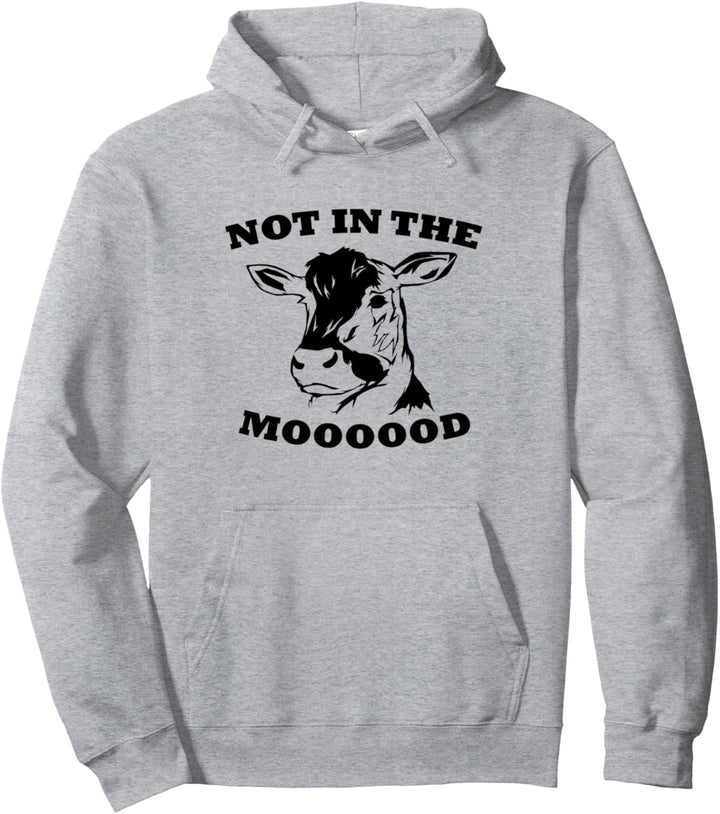 Nicht in der Mooood Ironic Farmer Kuh Pullover Hoodie