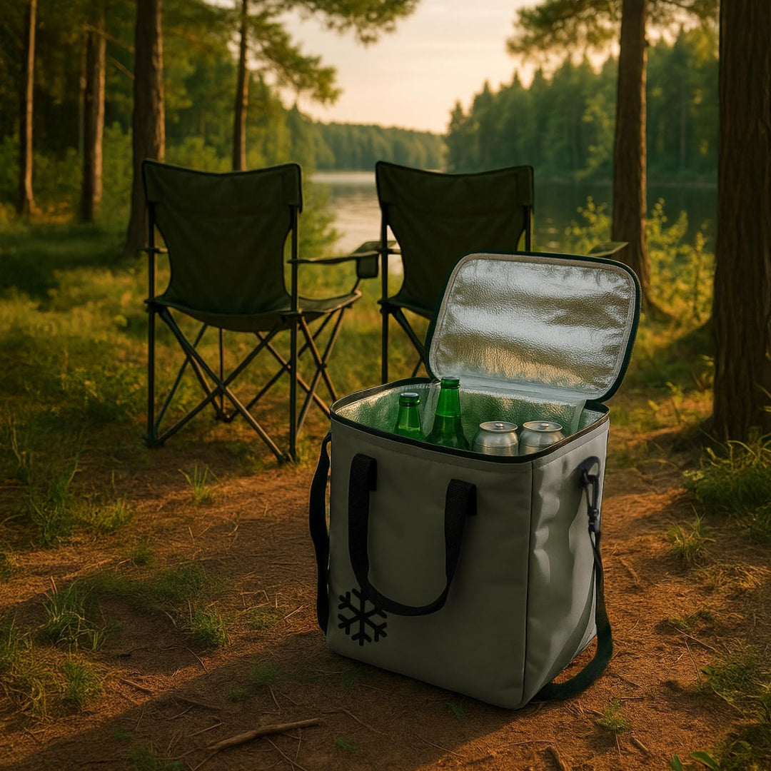 com-four® Kühltasche - Klassische Faltbare Thermo-Kühlbox - Isoliertasche für Picknick, Camping, Out