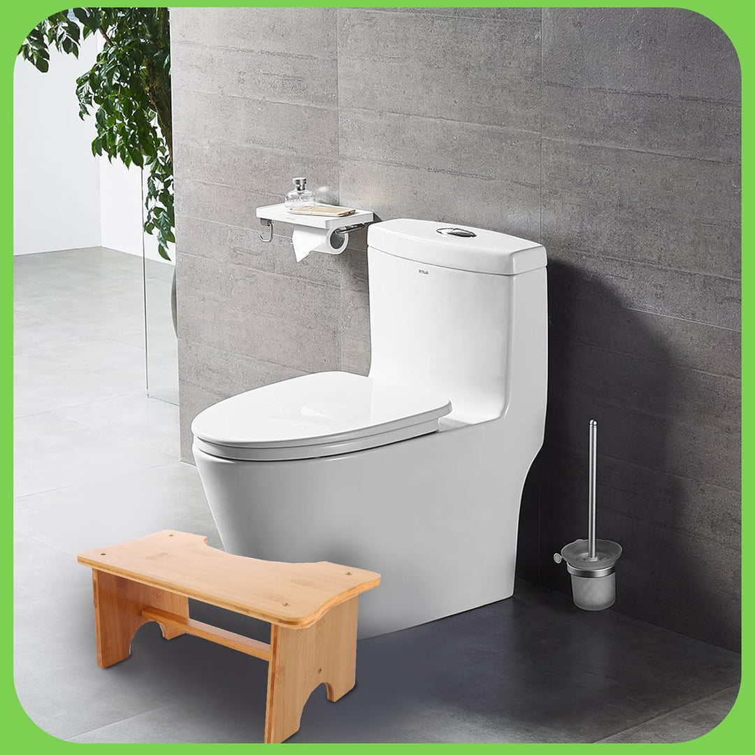 ASelected Toilettenhocker Kackhocker 30 x 19 x 17 cm Toilettenfusspedal aus Holz Squatty Potty Tragb