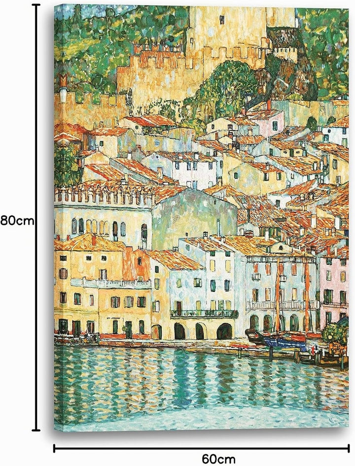Printed Paintings Leinwand (60x80cm): Gustav Klimt - Malcesine am Gardasee (1913) 60x80 cm, 60x80 cm