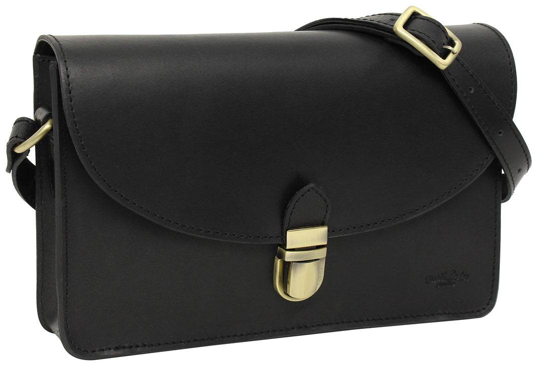 Gusti Handtasche Leder - Zoey Damen Umhängetasche Ledertasche Leder Schwarz, Schwarz