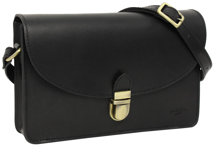 Gusti Handtasche Leder - Zoey Damen Umhängetasche Ledertasche Leder Schwarz, Schwarz