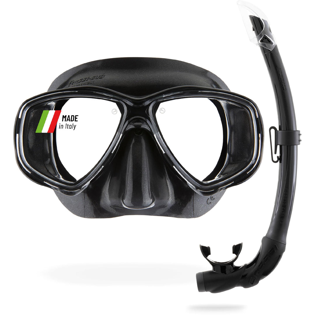 Cressi C/Set Marea VIP (New) Schnorchel Einheitsgrösse Schwarz/Schwarz, Einheitsgrösse Schwarz/Schwa