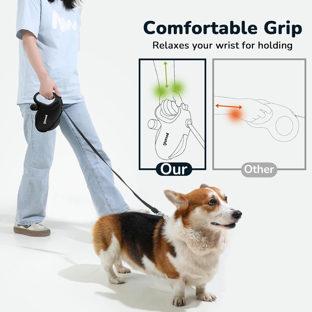 Pecute Hundeleine 10m, Rollleine für Hunde, 360° Verhedderungsfreier Leinenverlängerung, Anti-Rutsch