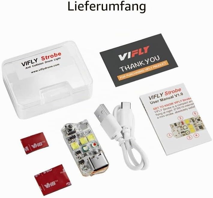 Vifly Drohne Strobe Light, Anti-Kollisionslicht für Nachtflüge nach FAA-Verordnung, geeignet für DJI