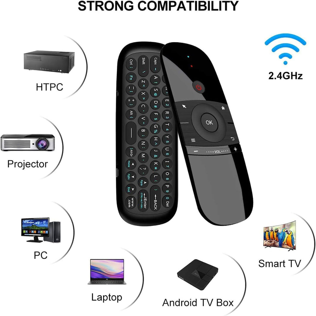 Air Mouse Fernbedienung mit IR-Lernfunktion, 2.4G Air Mouse Remote Control mit Tastatur und Maus Fun