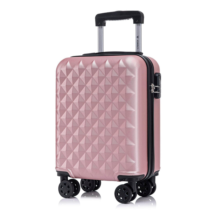 Koffer Suitcase S Roségold, Trolley Reisekoffer, Kabinenkoffer Rollkoffer Handgepäck mit 4 Rollen 36
