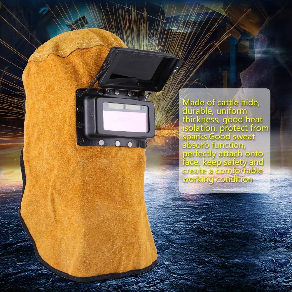 Schweisserhaube mit Auto Verdunkelung Filter Objektiv, Ledermaske Durable Gute Qualität