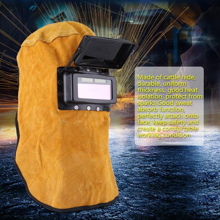 Schweisserhaube mit Auto Verdunkelung Filter Objektiv, Ledermaske Durable Gute Qualität