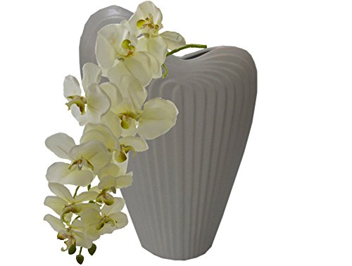 Grosse Vase Dekorative Stein graue Keramikvase mit Orchidee