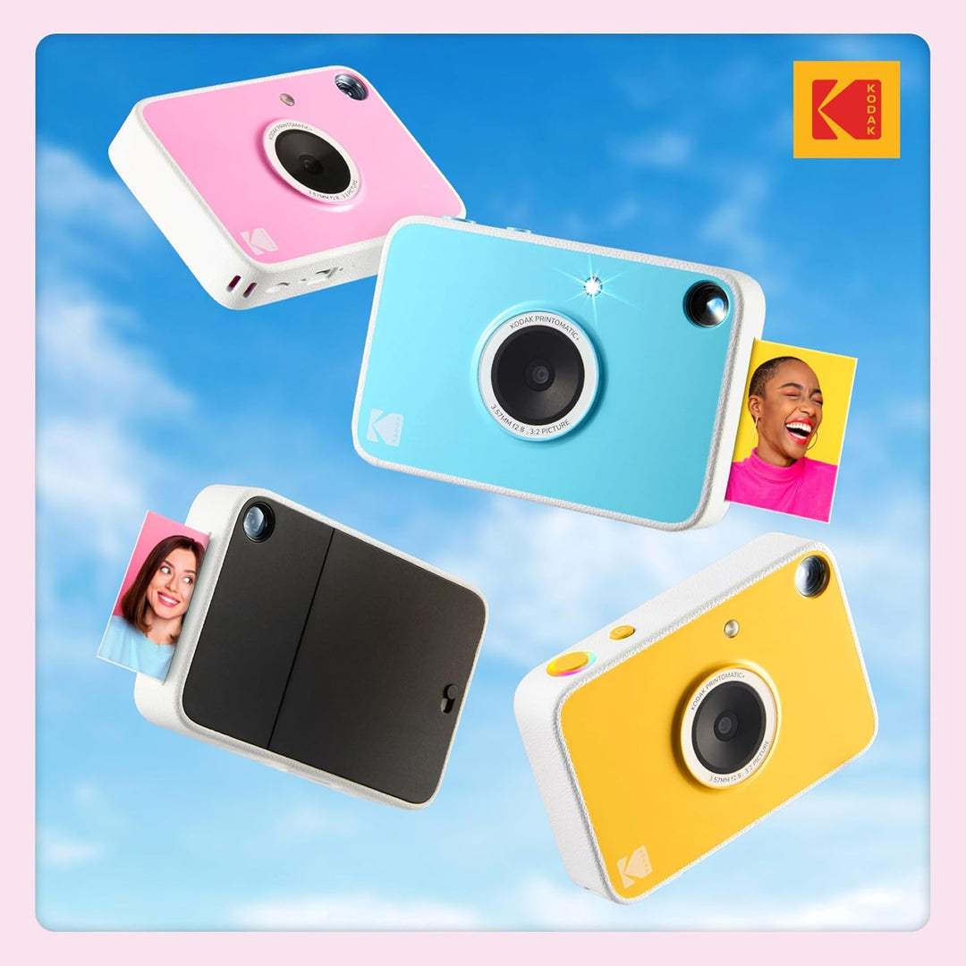 Kodak Printomatic+ Sofortbild Digitalkamera 10MP mit RGB LED, druckt Vollfarb-Fotos auf Zink 2x3” Pa