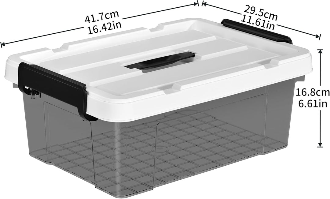 Cetomo 15L*6 Plastic Storage box, Tote box,Organizing Container with Durable Lid and Secure Latching
