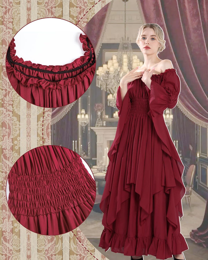 CR ROLECOS Viktorianisches Kleid Damen Piraten kostüm Mittelalter Kleidung Victorian Dress Karneval