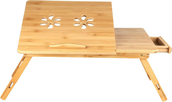 Lapdesk Laptop-Tablett aus Bambus, verstellbarer Winkel, höhenverstellbar, zusammenklappbar (DW38154