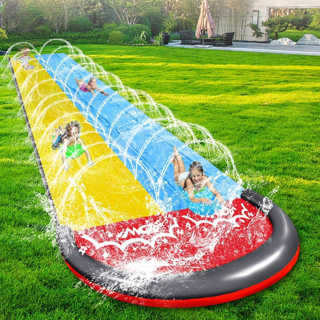 480cm Lange Rutsche und Wasserrutsche mit 2 Bodyboards, der Integrierte Sprinklerkopf Eignet Sich so