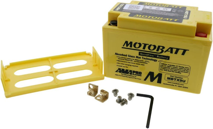 MOTOBATT Batterie 12 V 10,5 Ah (MBTX9U) [wartungsfrei &amp; versiegelt] kompatibel für Honda VT 600 C PC