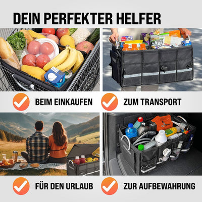 MONZANA® Kofferraum Organizer Deckel 63L Trennwände Wasserdicht Faltbar Verstärkte Wände rutschfest