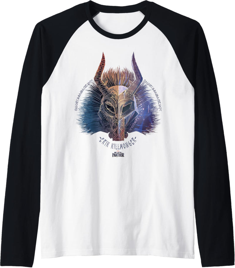 Marvel Black Panther Movie Killmonger Ombre Raglan