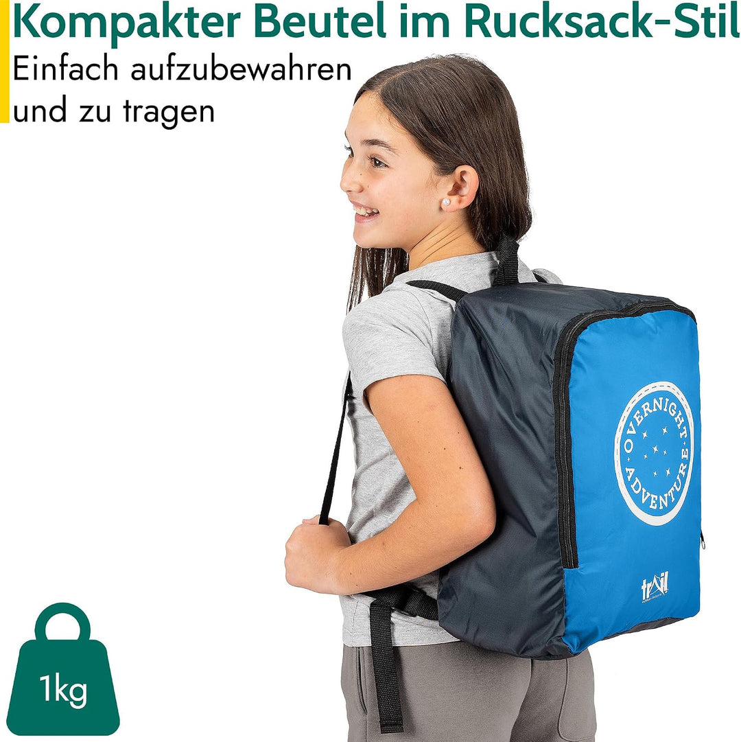Trail Schlafsack Kinder Mumienschlafsack als Schlafsack 3 Jahreszeiten für Camping – 300gsm – für Ju