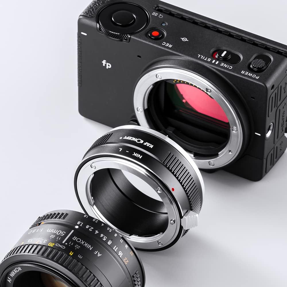 K&F Concept Objektivadapter NIK-L Manueller Fokus Kompatibel mit Nikon F-Objektiv auf L-Mount-Kamera