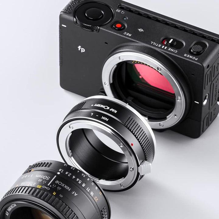K&F Concept Objektivadapter NIK-L Manueller Fokus Kompatibel mit Nikon F-Objektiv auf L-Mount-Kamera
