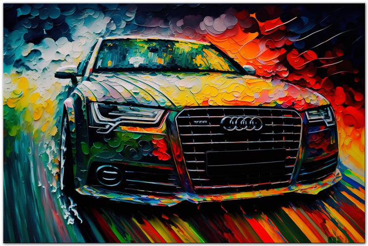 PRINTONIA Leinwand-bild 120x80cm Audi RS Abstrakt Art Sportwagen Automobil Bilder Deko Dekoration Wa