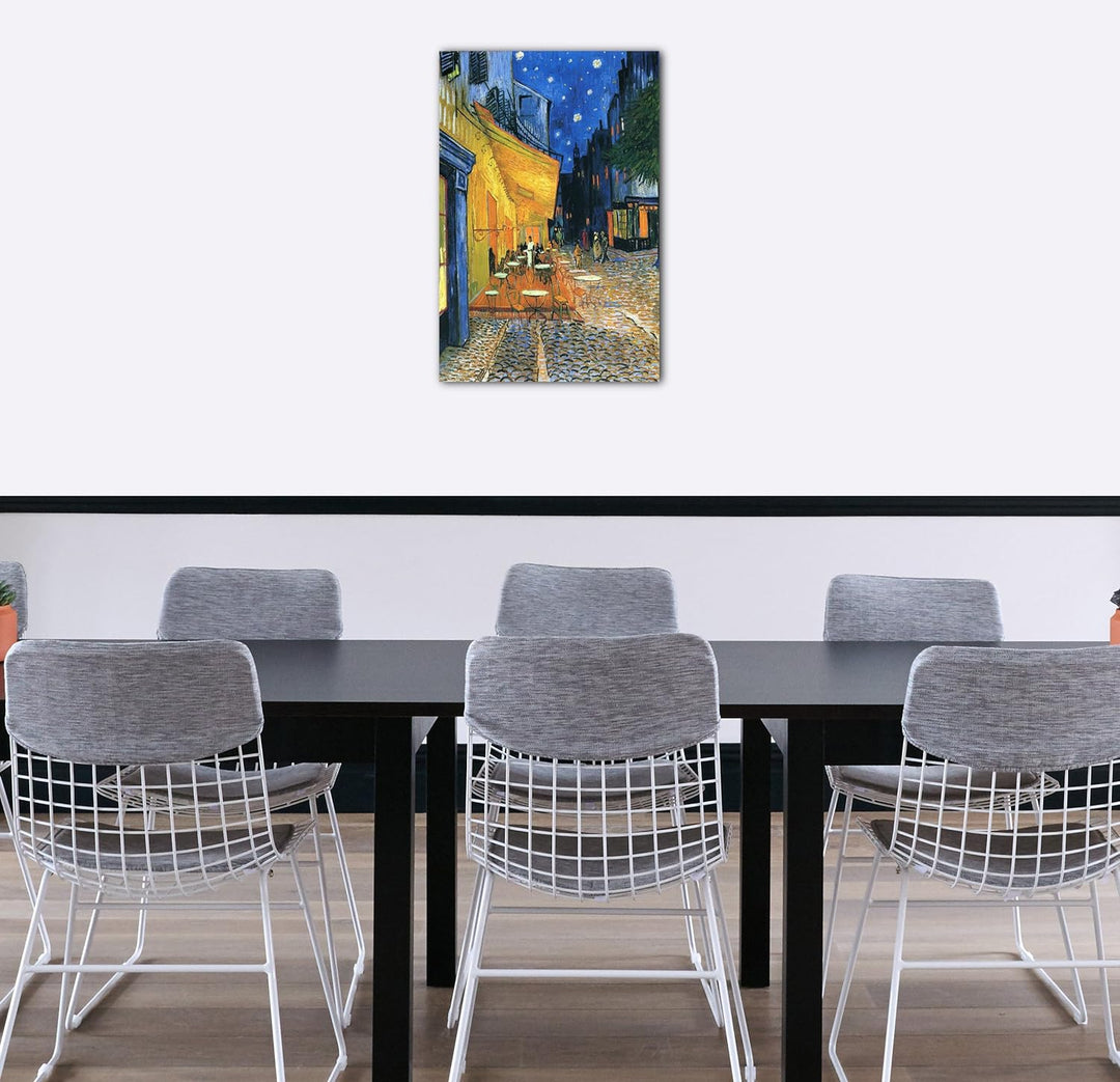 Printed Paintings Leinwand (60x80cm): Vincent Van Gogh - Nachtcafé/Nachts vor dem Café an der Pla 60