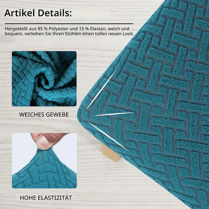 Homaxy Stuhlbezug Sitzfläche 6er Set, Stretch Bezug für Stühle Sitzbezüge für Esszimmerstühle Abwasc