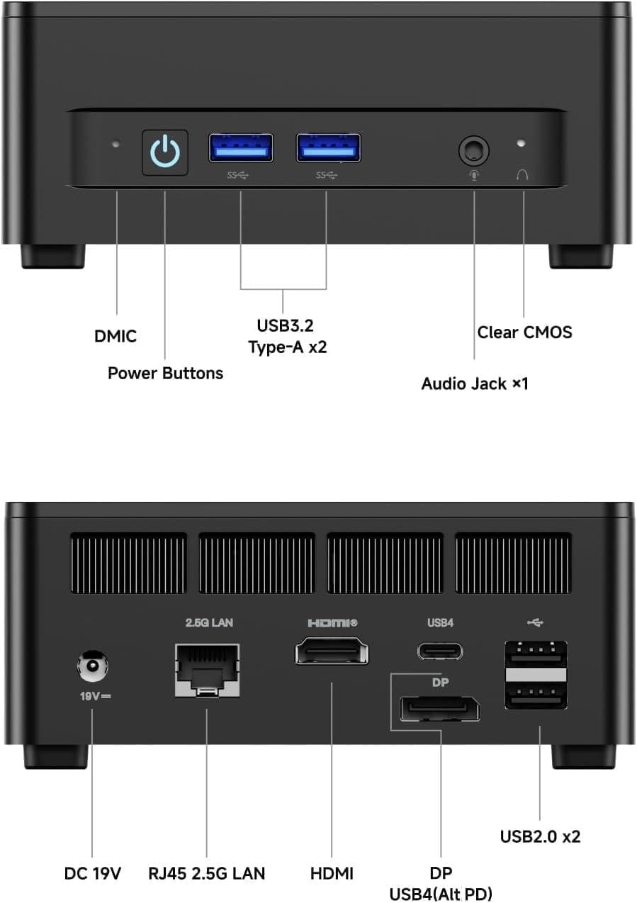 MINIS FORUM Mini PC UM760 Slim, AMD Ryzen 5 7640HS, 6 Kerne/12 Threads bis zu 5,0 GHz, 16GB DDR5 RAM