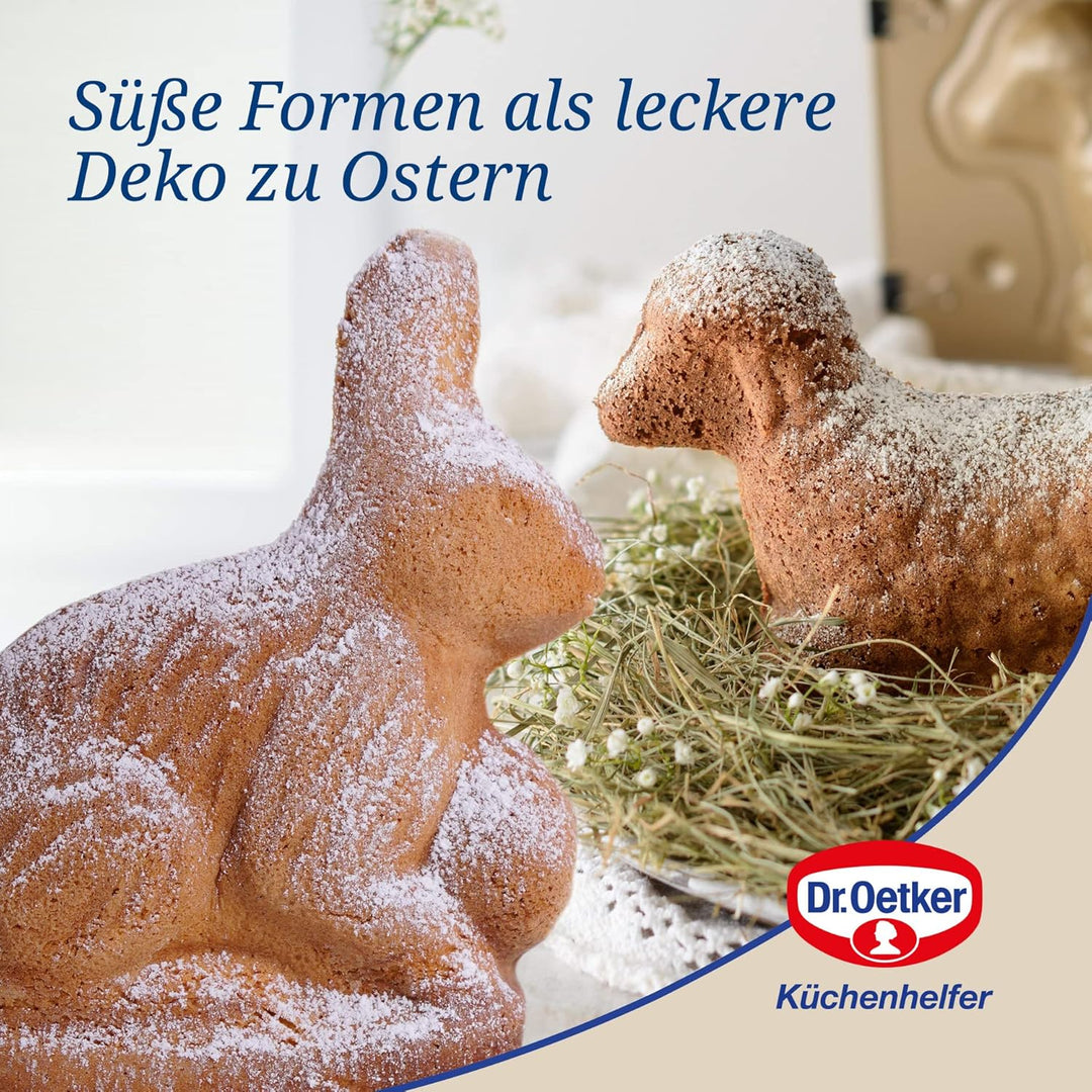 Dr. Oetker Osterlamm und Hase Backformen Set zu Ostern – 700 &amp; 600 ml Füllvolumen – 3D Kuchenformen