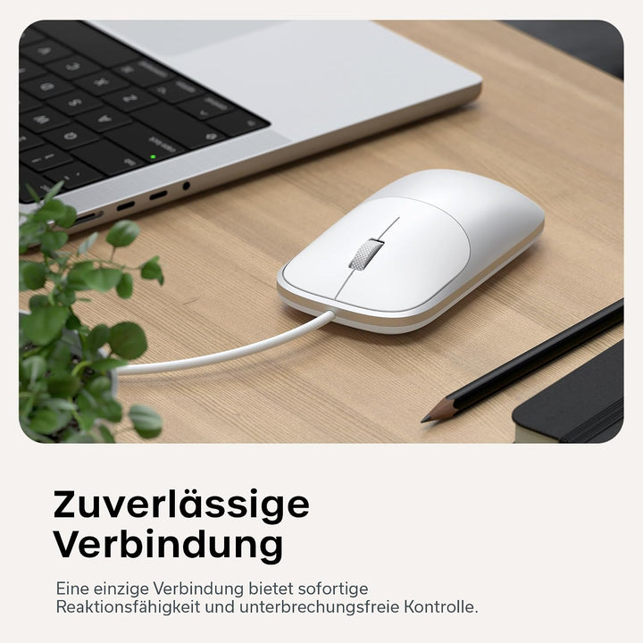 SATECHI Slim LX kabelgebundene USB-C Maus, Silber, Silber