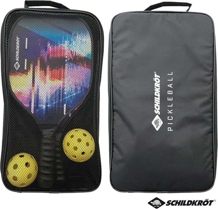 Schildkröt Pickleball Set mit 2 Schlägern, 1 Indoor und 1 Outdoor-Ball, 1 Tragetasche, für Anfänger
