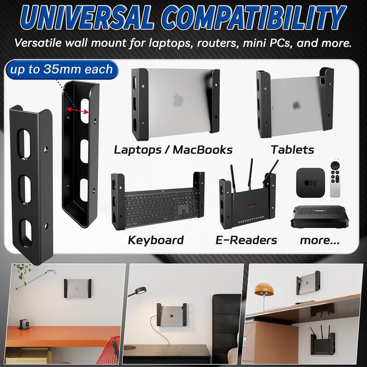 sciuU Wandhalterung für Laptop Tablet Tastatur - Zweischichtiges Design - Universeller Metall Wandre