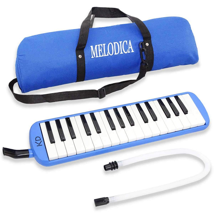keepdrum Melodica 32 Tasten Blau mit Tasche