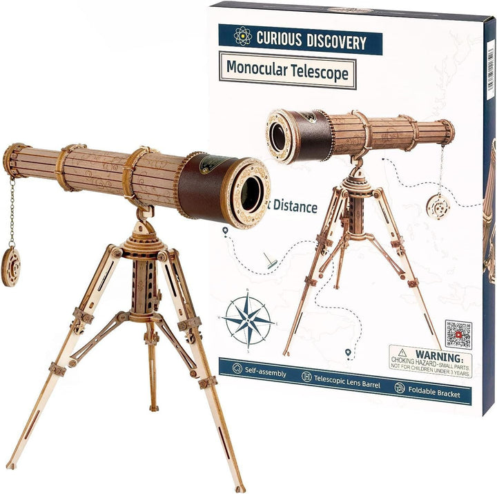 ROBOTIME 3D Teleskop Holzpuzzle Holzmodellbausätze knobelspiele für Erwachsene zum Bauen Ihres eigen